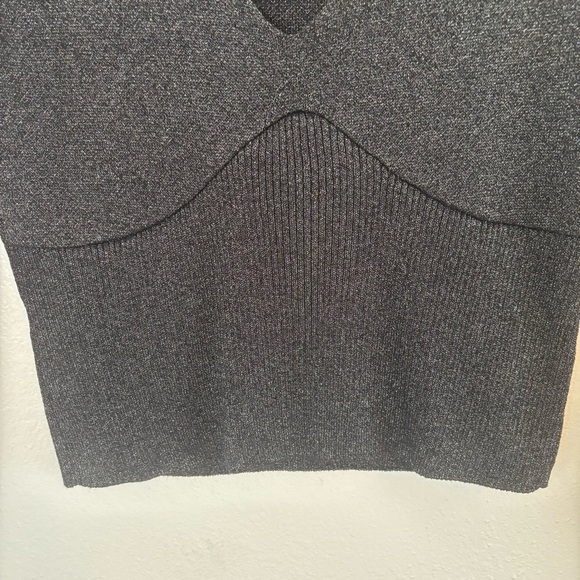 NWT Anthropologie Twofer Sweater | Charcoal Metallic | Size XXS - Picture 3 of 12